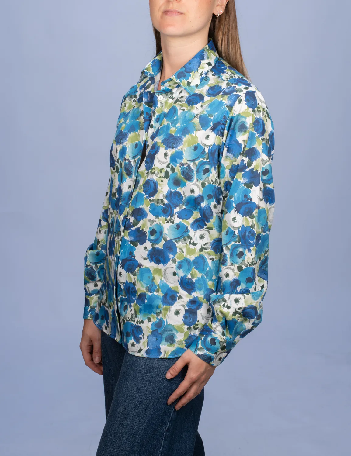 La Chemise Française Roseraie Bleue chemisier femme floral bleu