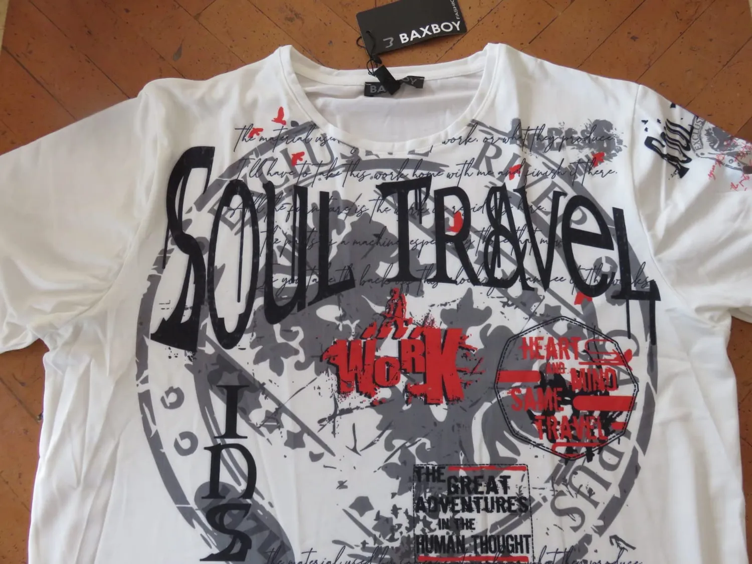 Subliminal Mode BX117 t-shirt homme manches courtes rouge vintage