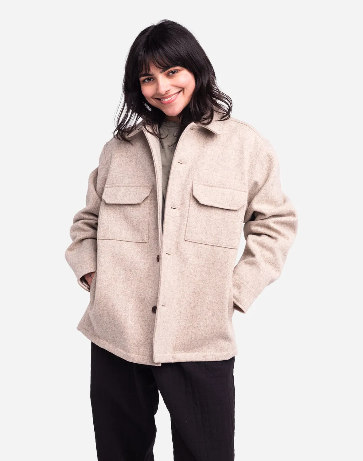 Olow Percy veste hiver beige laine