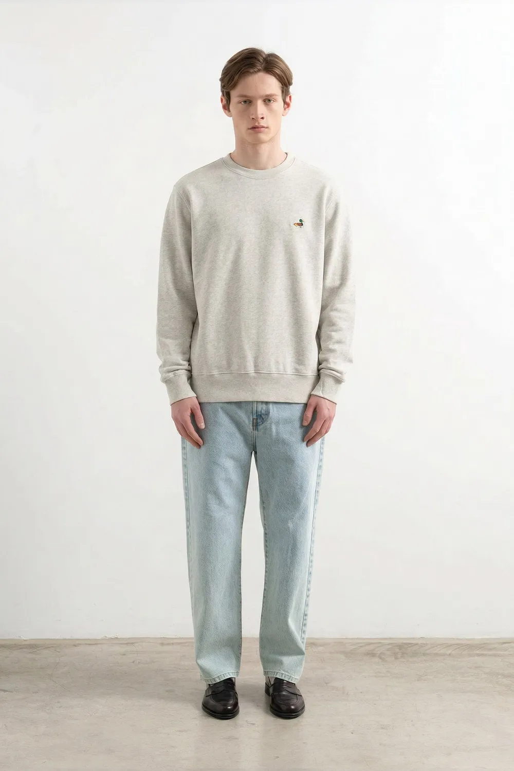 Edmmond Studios Duck Sweatshirt sweat gris chiné 450gr canard