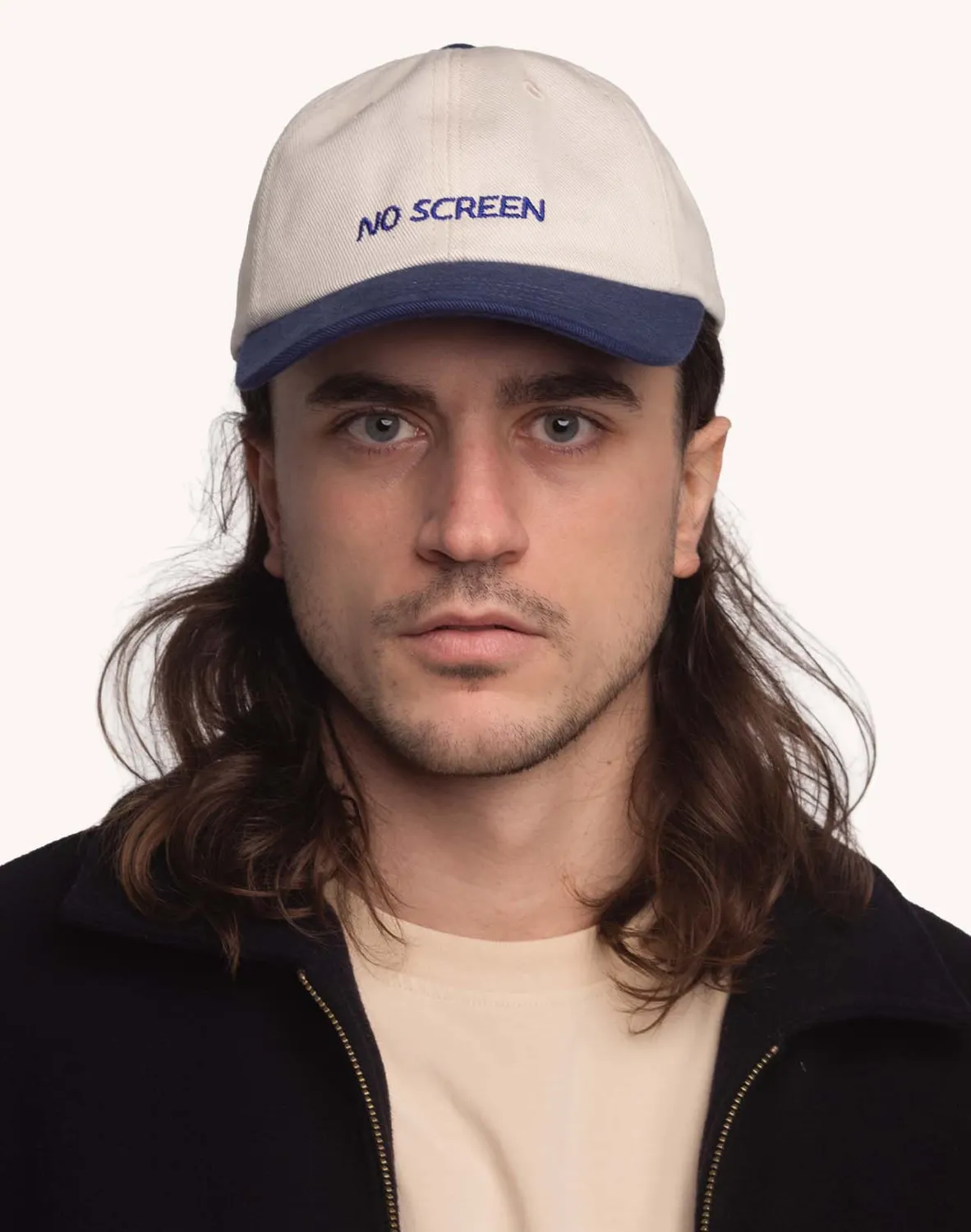 OLOW Just Sky Six Panel casquette écru bleu coton bio
