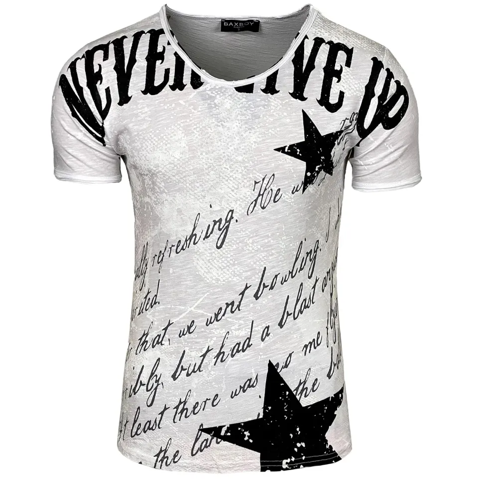 Subliminal Mode BX300 t-shirt col V blanc S délavé
