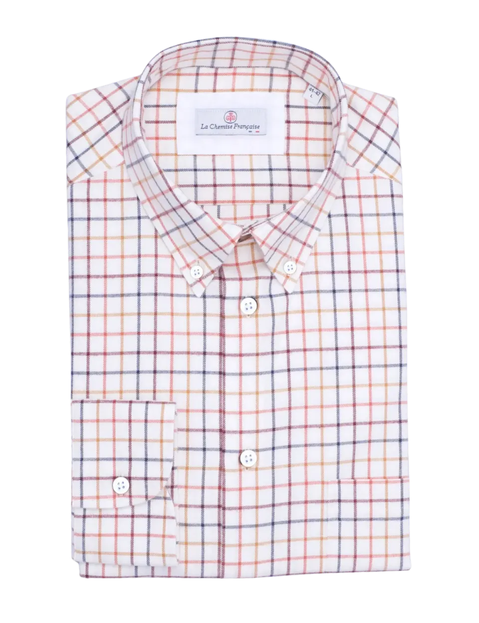 La Chemise Française Flanelle Légère chemise carreaux ivoire