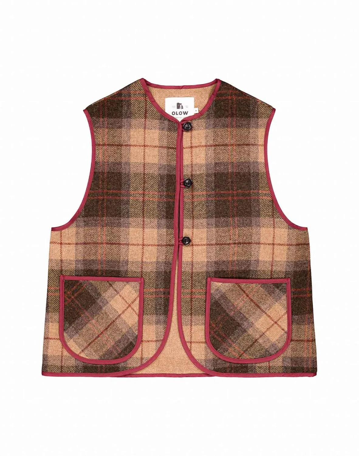 Olow Shepherd veste sans manches tartan laine