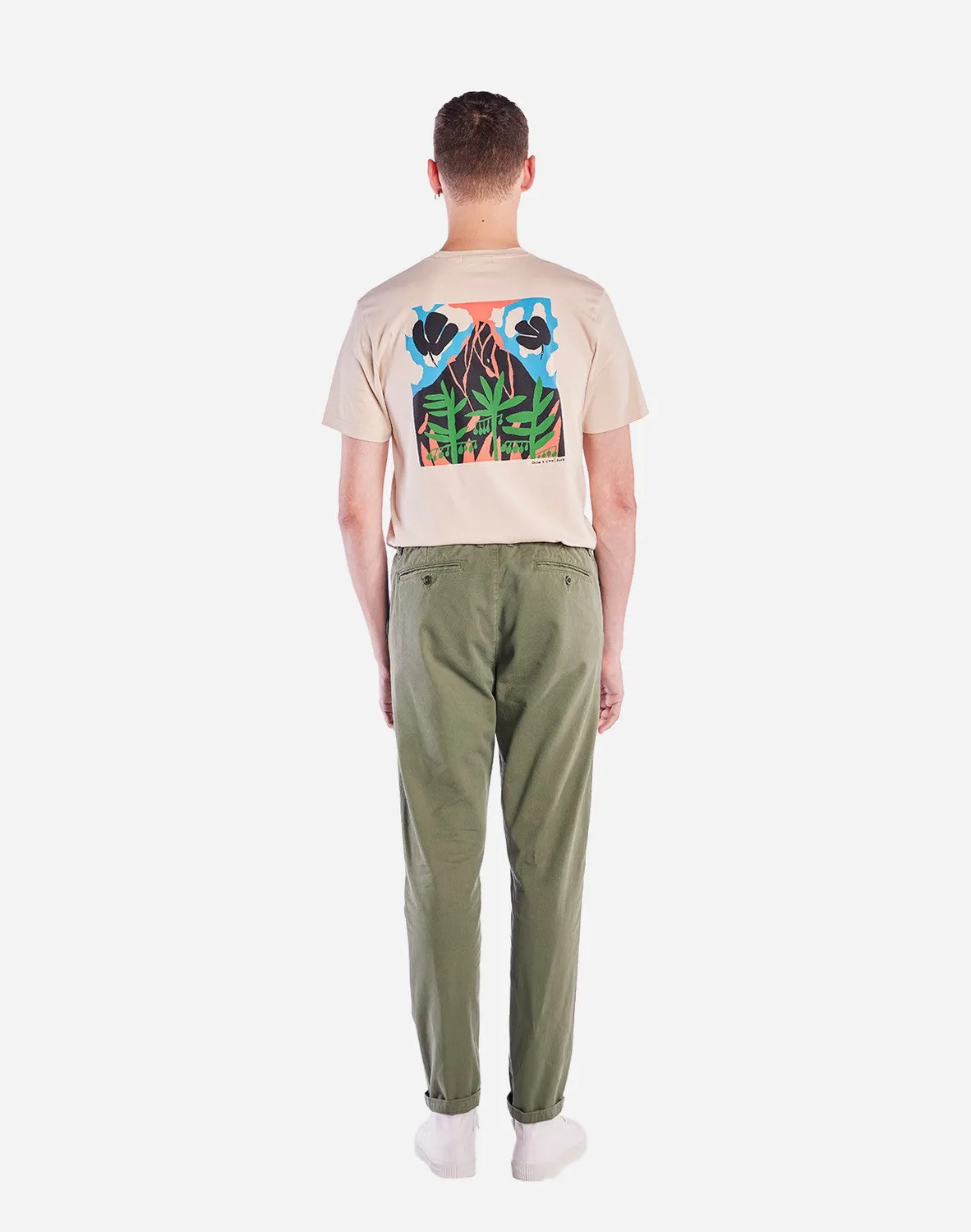 OLOW Chino pantalon vert olive homme coupe droite