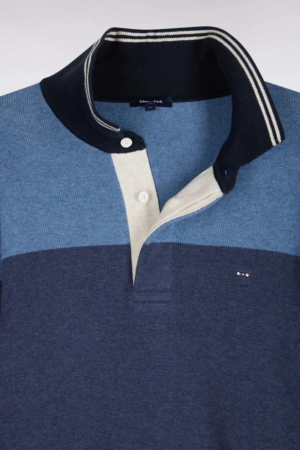 Eden Park Color Block pull marine tricolore coton col maillot