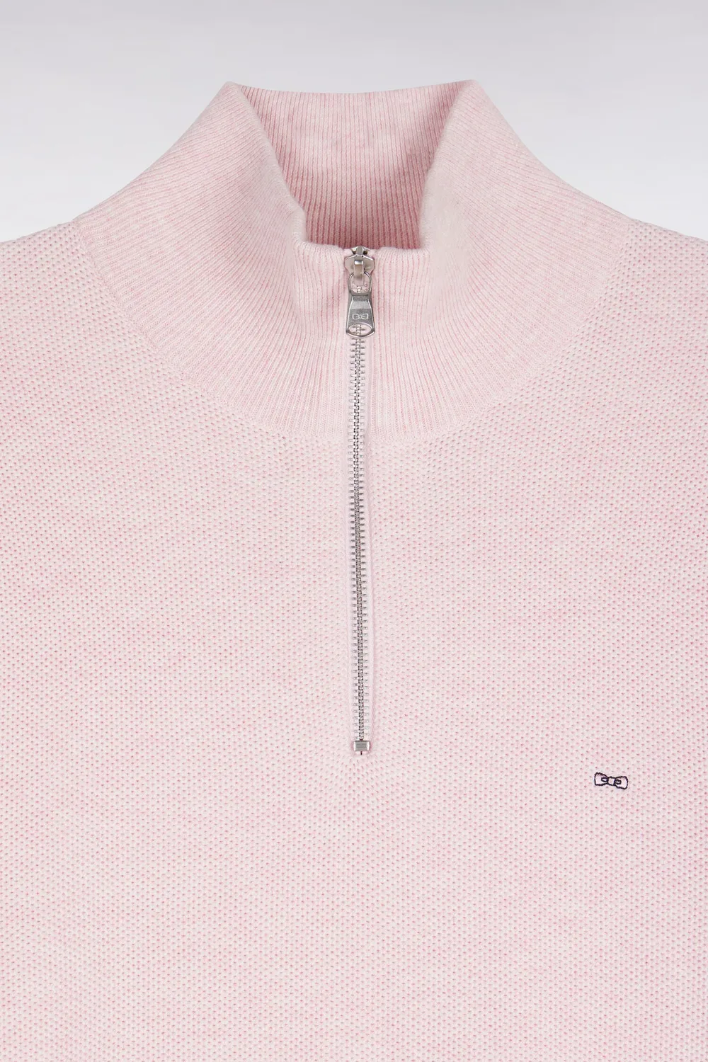 Eden Park pull col camionneur coton rose nid abeille droit