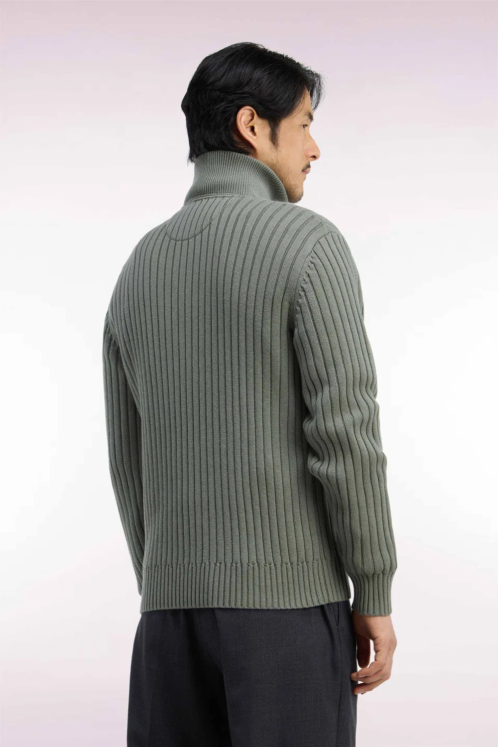 Eden Park pull camionneur laine vert olive droit
