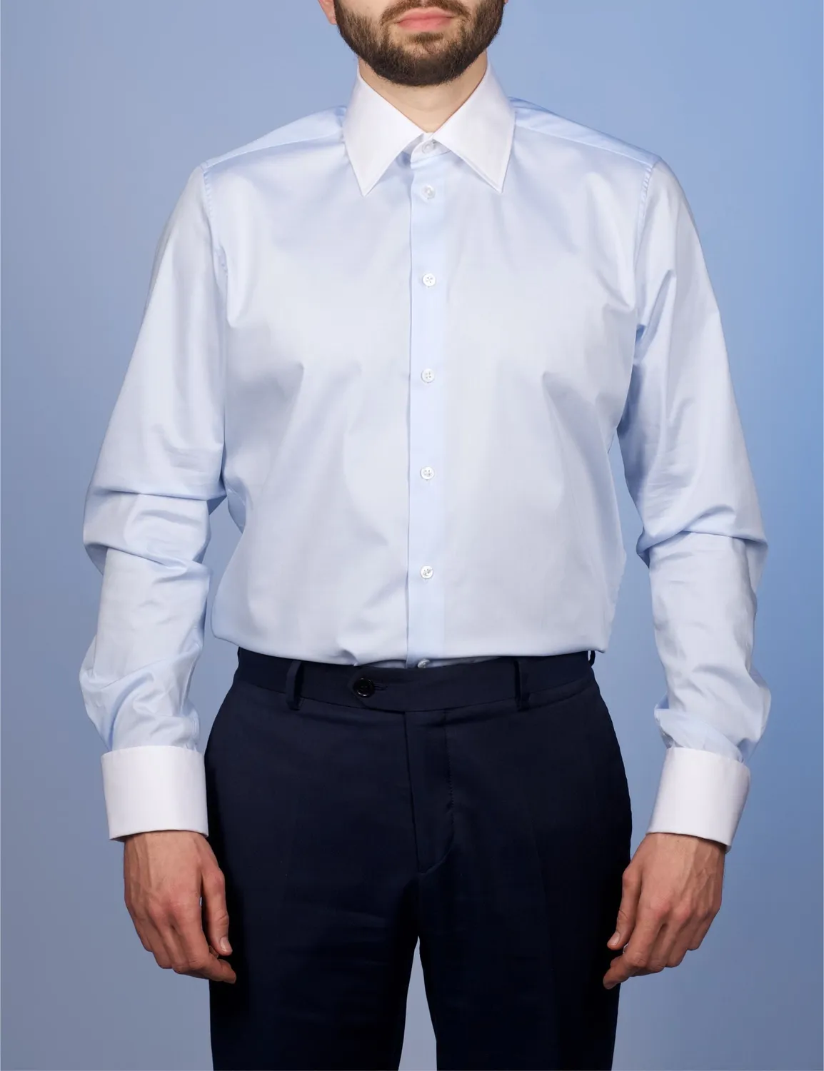 La Chemise Française Virtuose chemise homme bleu ciel popeline
