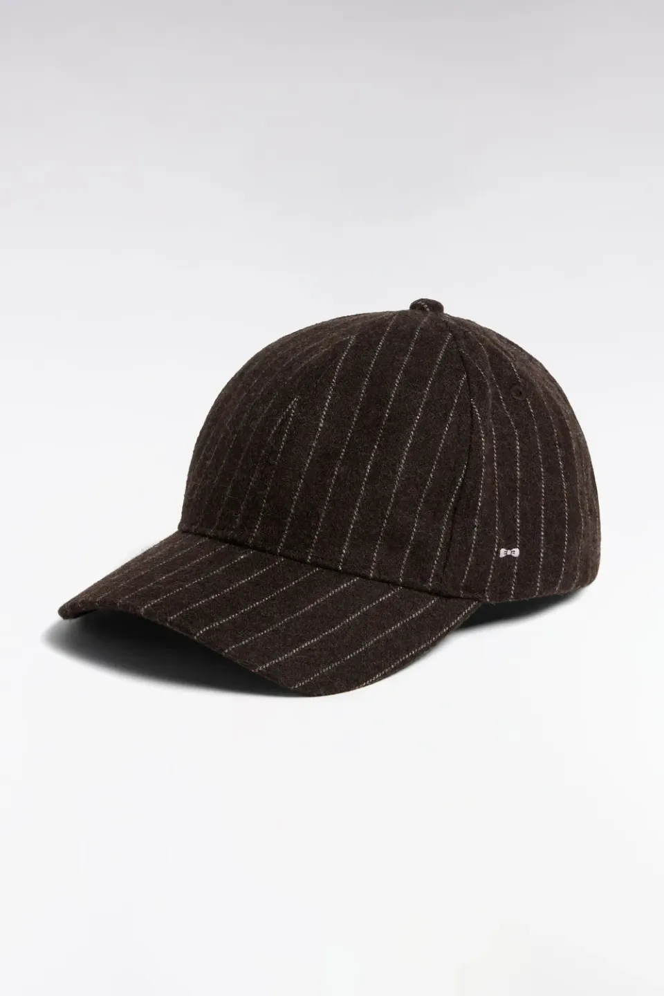 Eden Park casquette drap de laine marron rayée TU