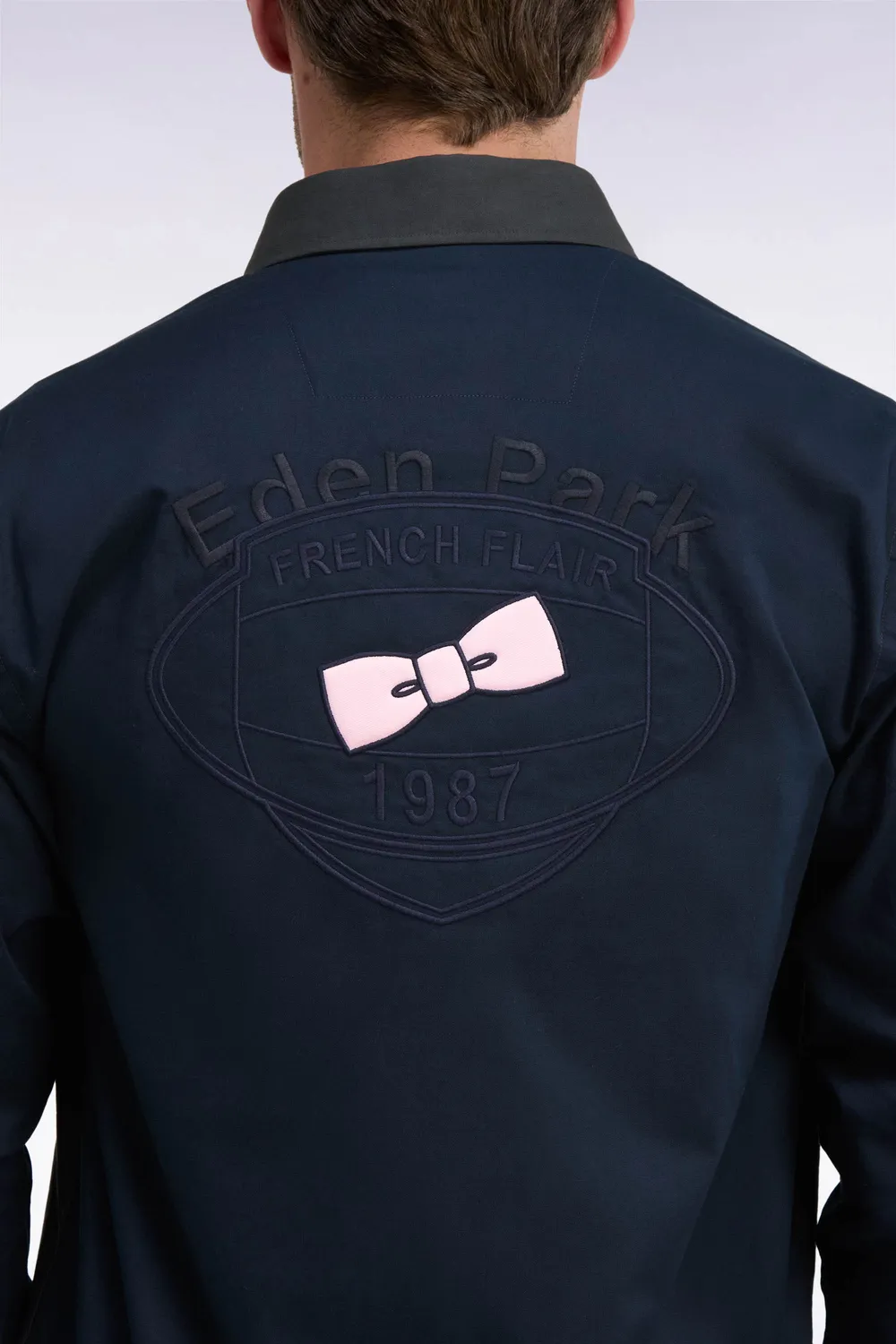 Eden Park chemise oxford bicolore kaki coupe droite