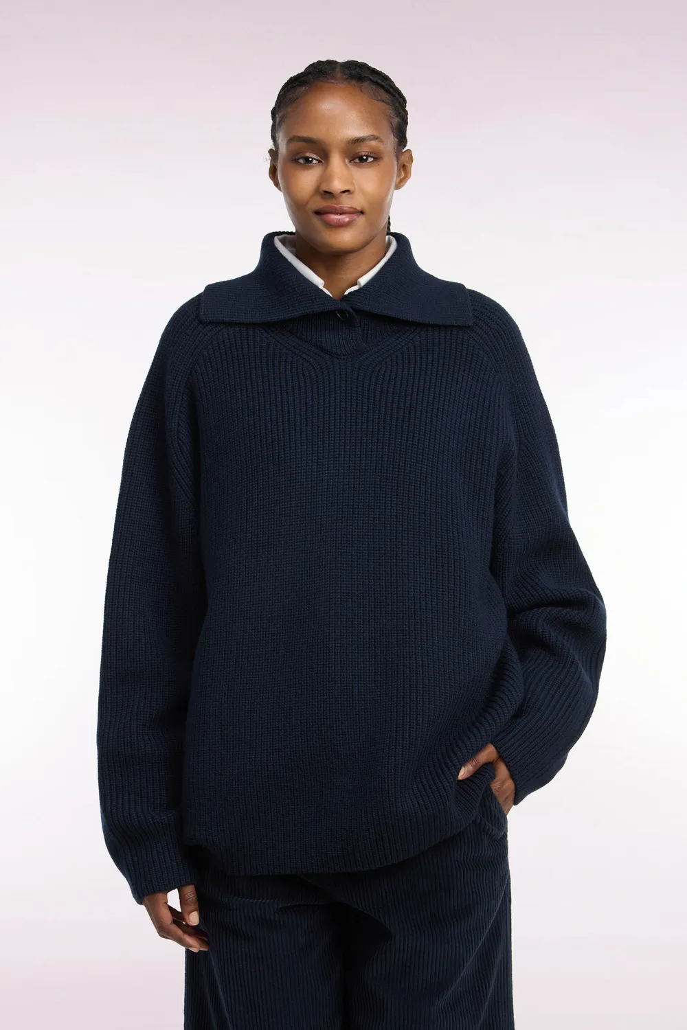 Eden Park Club Classique pull vareuse laine marine femme