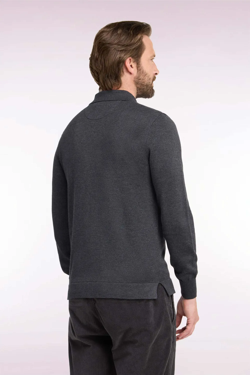 Eden Park cardigan zippé gris foncé coton viscose homme