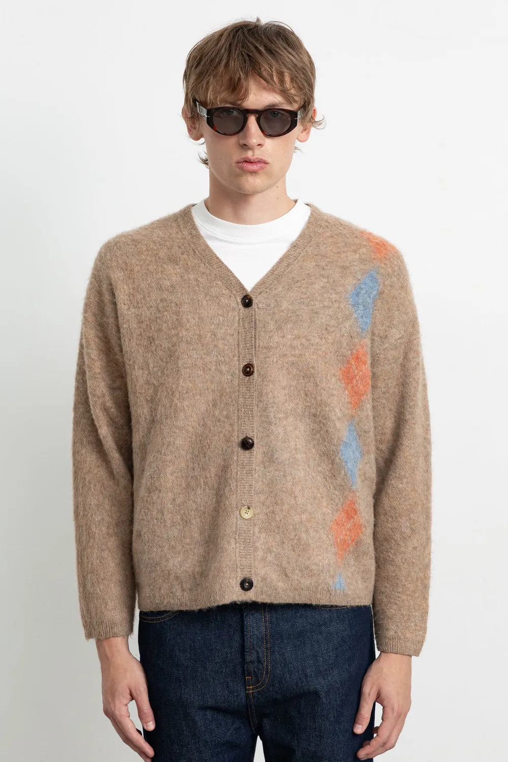 Edmmond Studios Rombé Cardigan Plain Brown cardigan marron