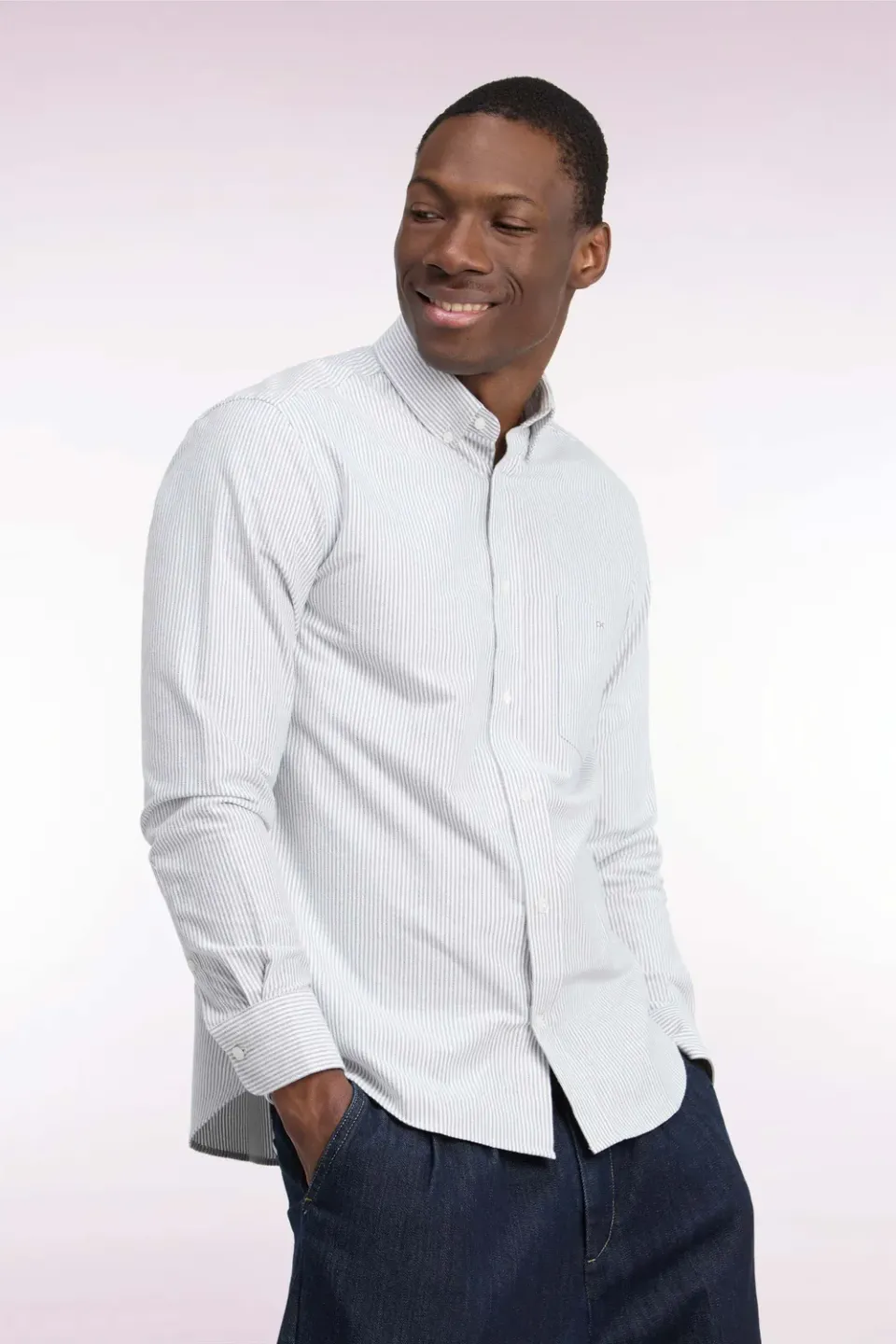 Eden Park Tradi Preppy chemise homme rayures marine droite