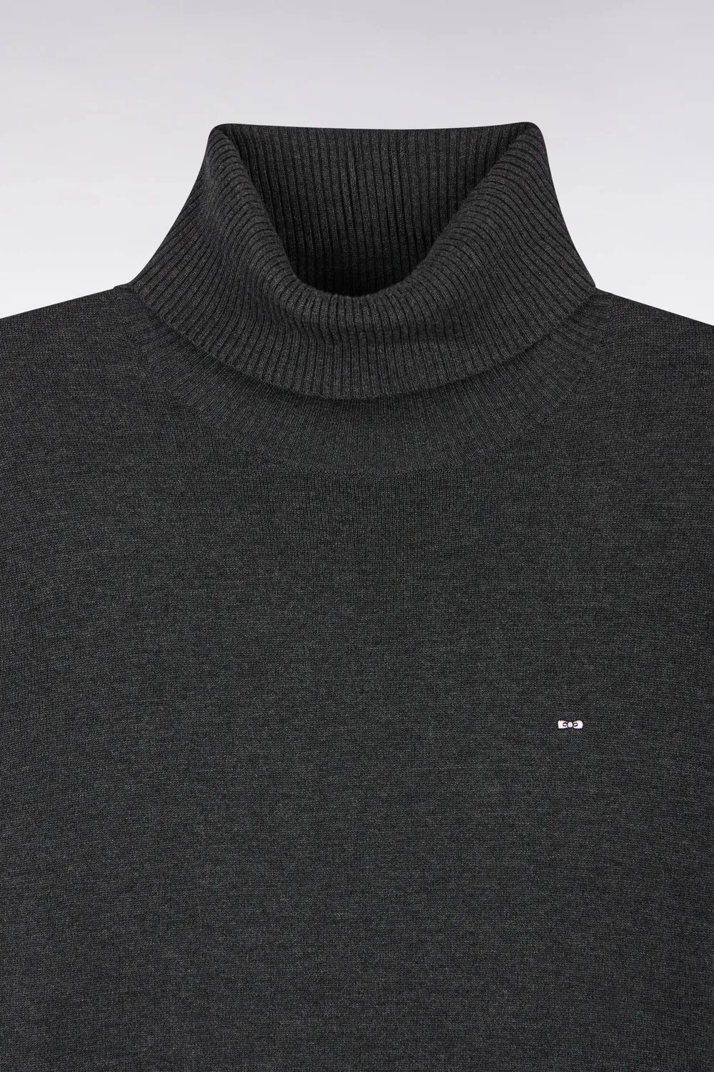 Eden Park pull col roulé gris foncé coton droit