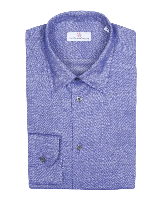 La Chemise Française Chevrons chemise homme violette