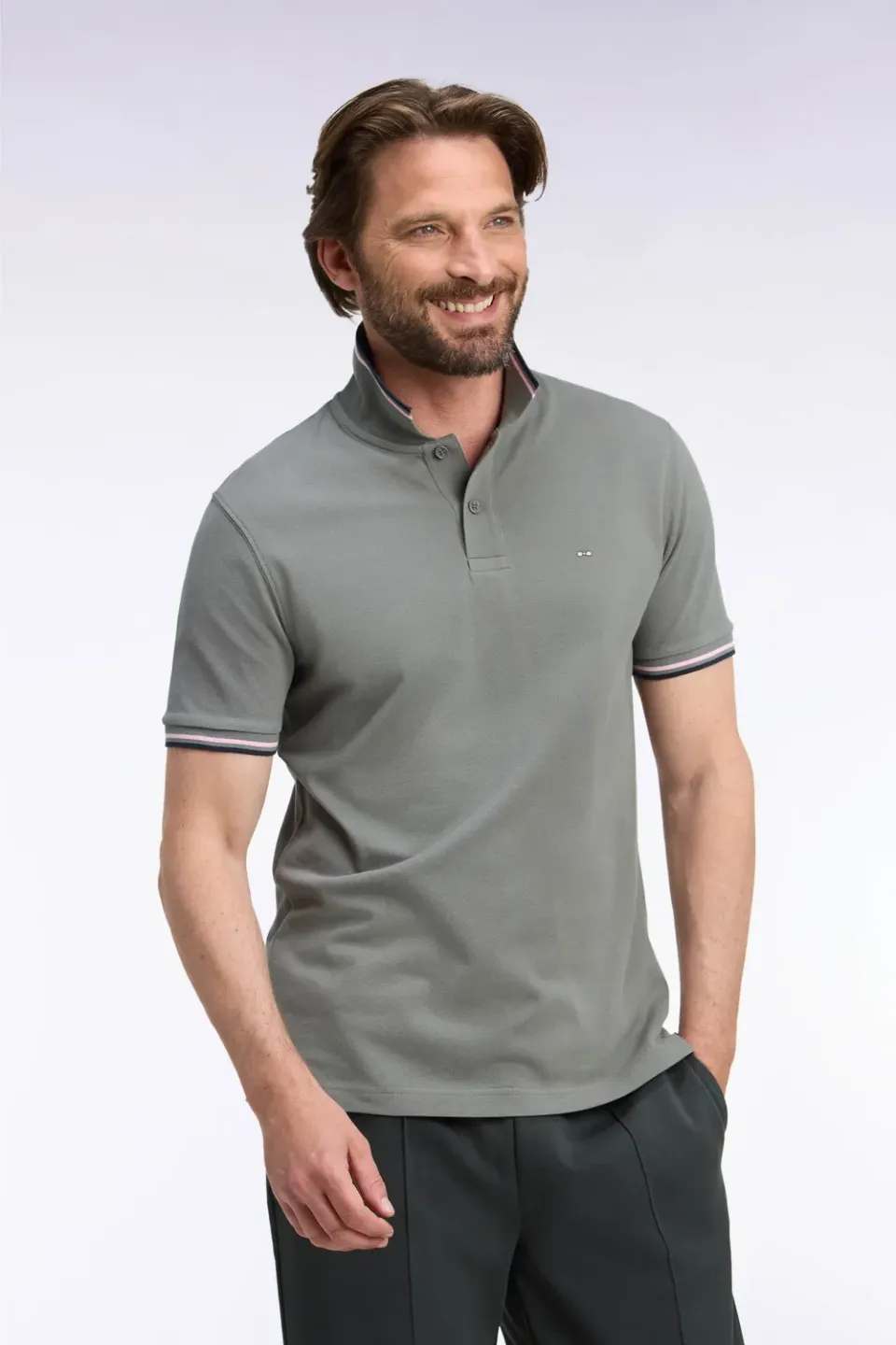 Eden Park Legend Rugby H26MAIPC0006 polo kaki piqué
