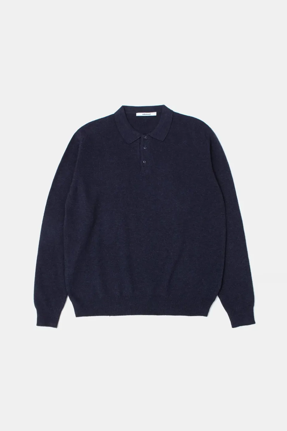 Edmmond Studios Wool Polo Plain Navy polo laine bleu marine