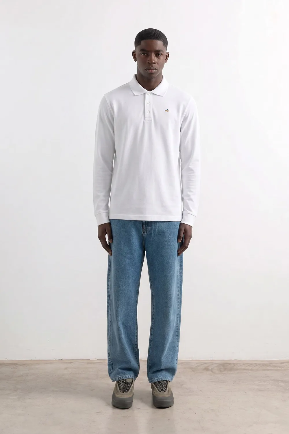 Edmmond Studios Duck Polo LS polo blanc piqué manches