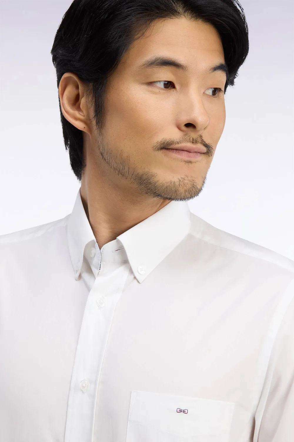 Eden Park chemise coton blanc micromotifs coupe droite
