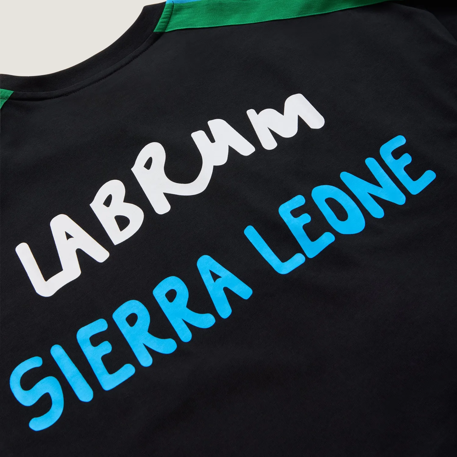 Labrum Sierra Leone t-shirt noir coton drapeau