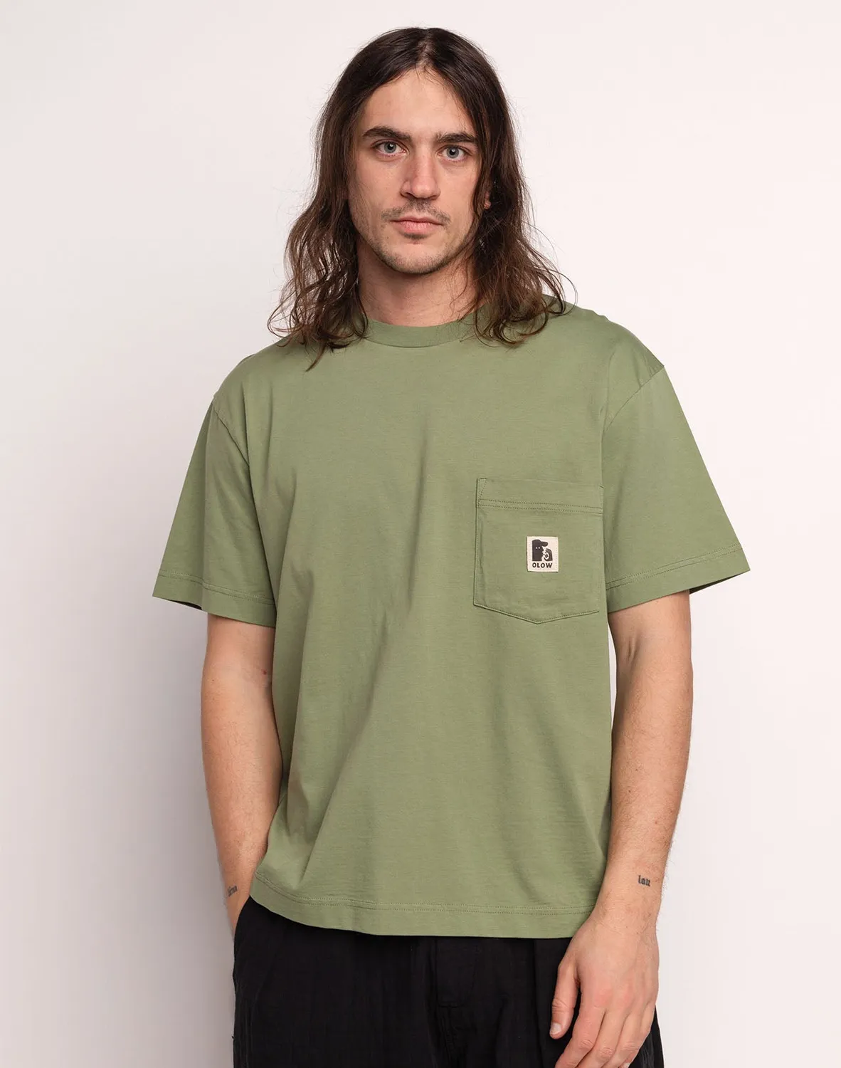 Olow Japo t-shirt ample vert sauge coton bio