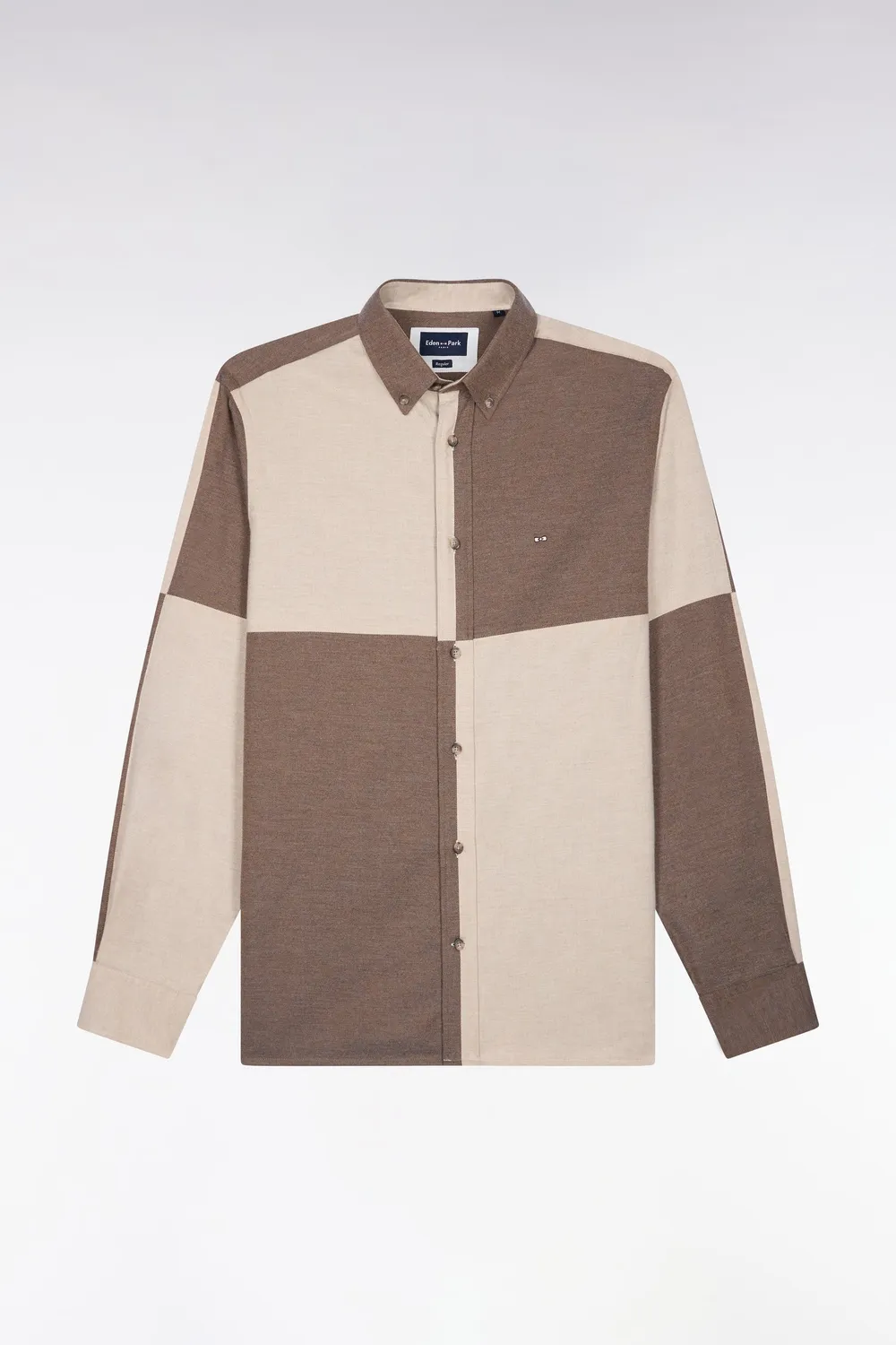 Eden Park chemise coton camel beige homme