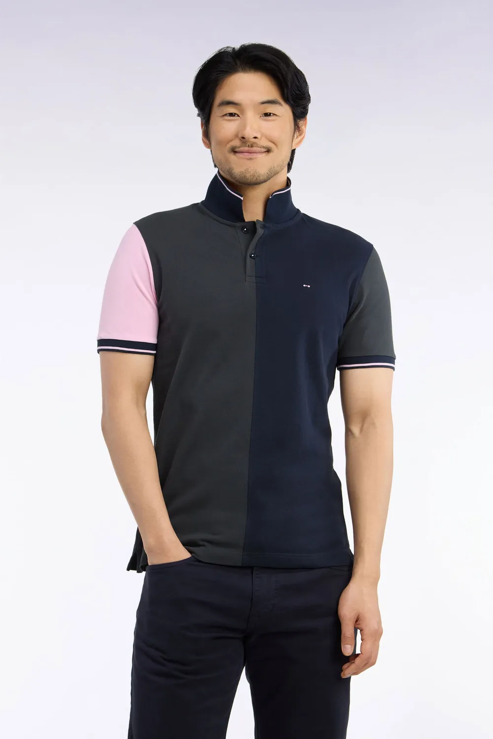 Eden Park polo homme coton marine kaki coupe droite M