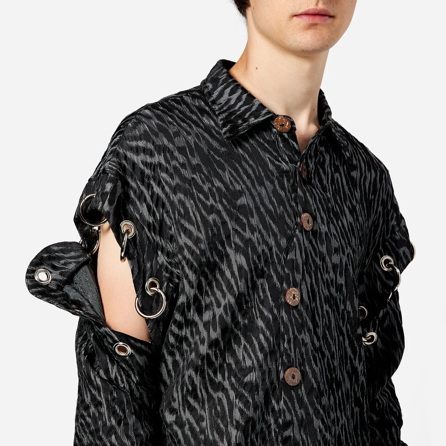 Labrum Eyelet chemise homme noir argent jacquard