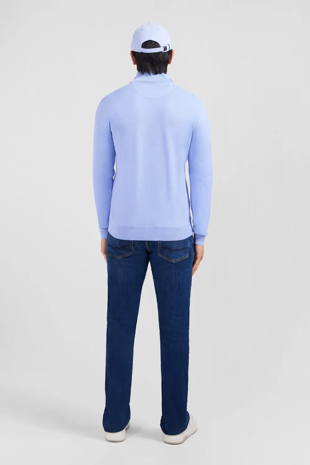 Eden Park pull col camionneur bleu coton homme