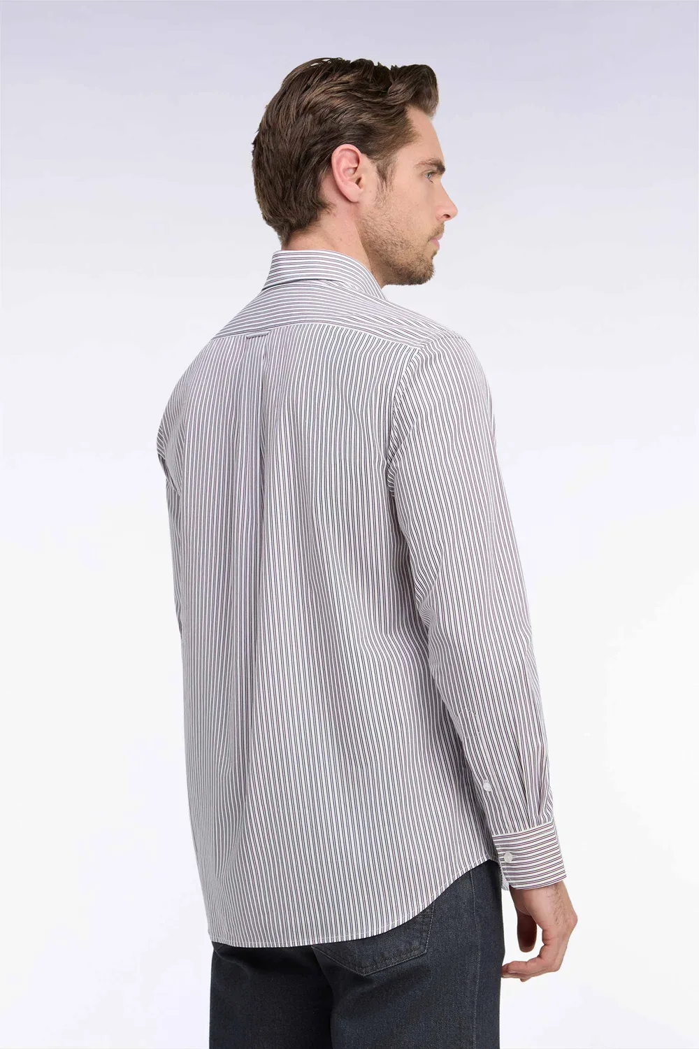 Eden Park chemise rayures marine rose coton homme