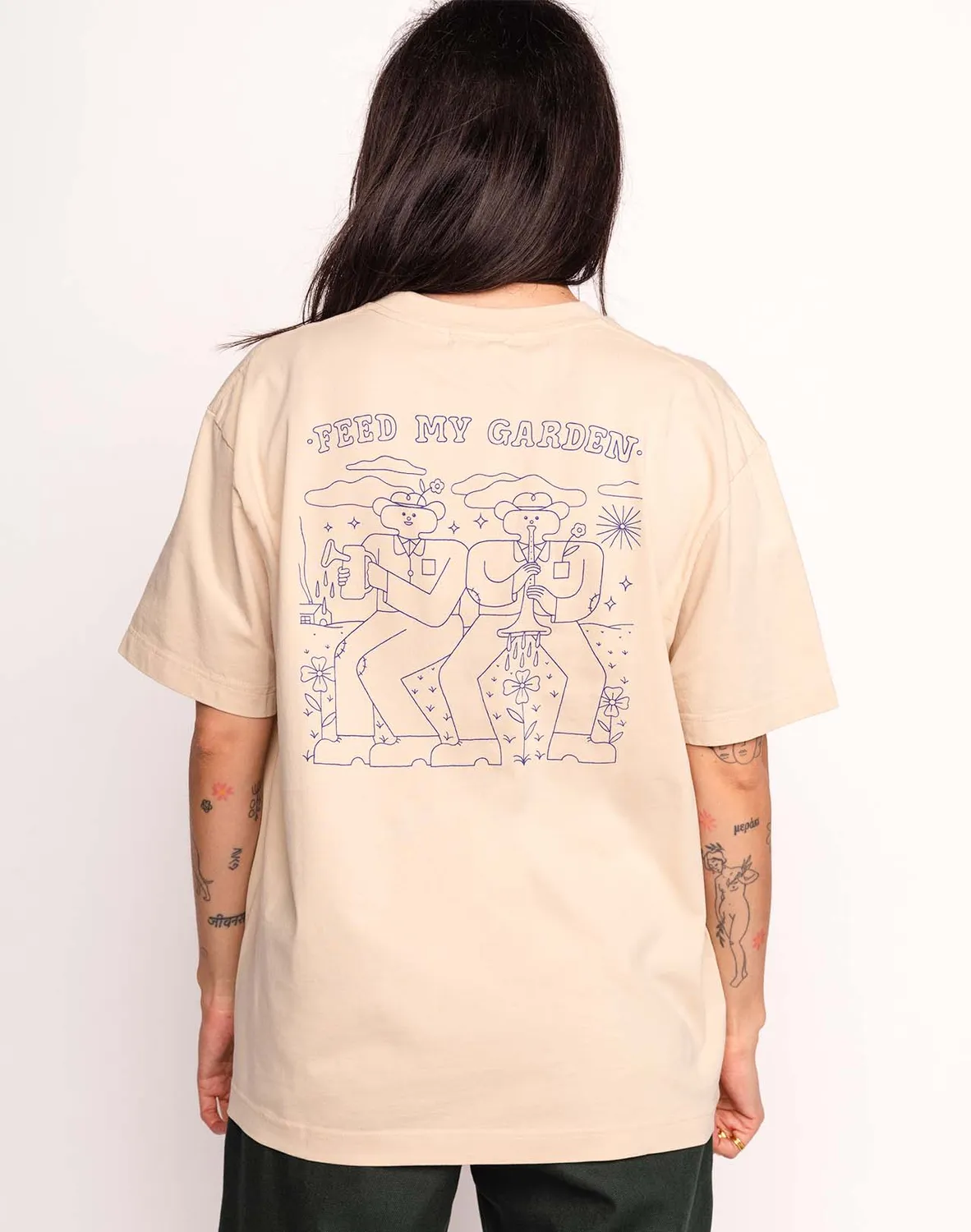 OLOW Feed My Garden t-shirt crème coton bio