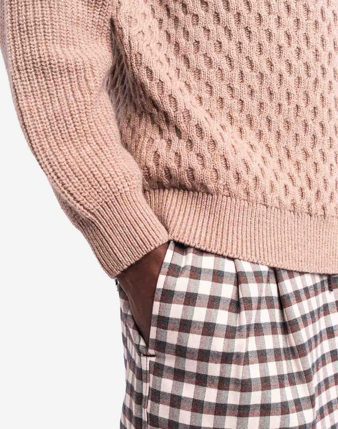 OLOW Peak pull beige laine mérinos extra-fine