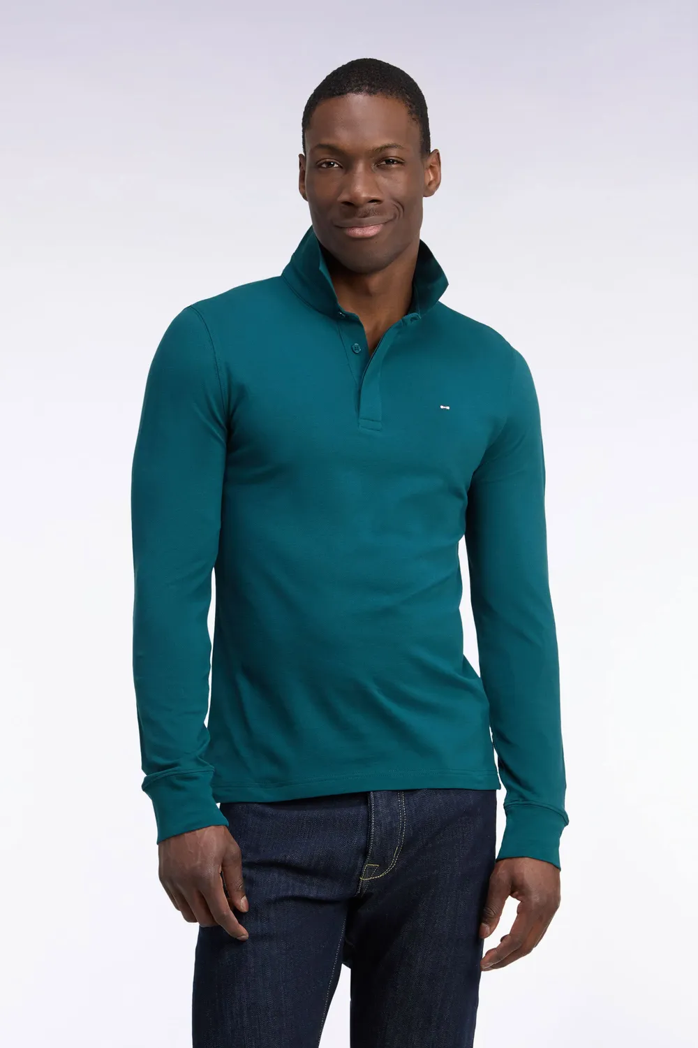 Eden Park H26MAIPL0005 polo vert manches longues slim