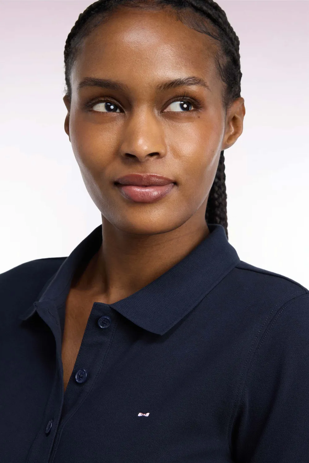 Eden Park polo coton stretch slim femme marine