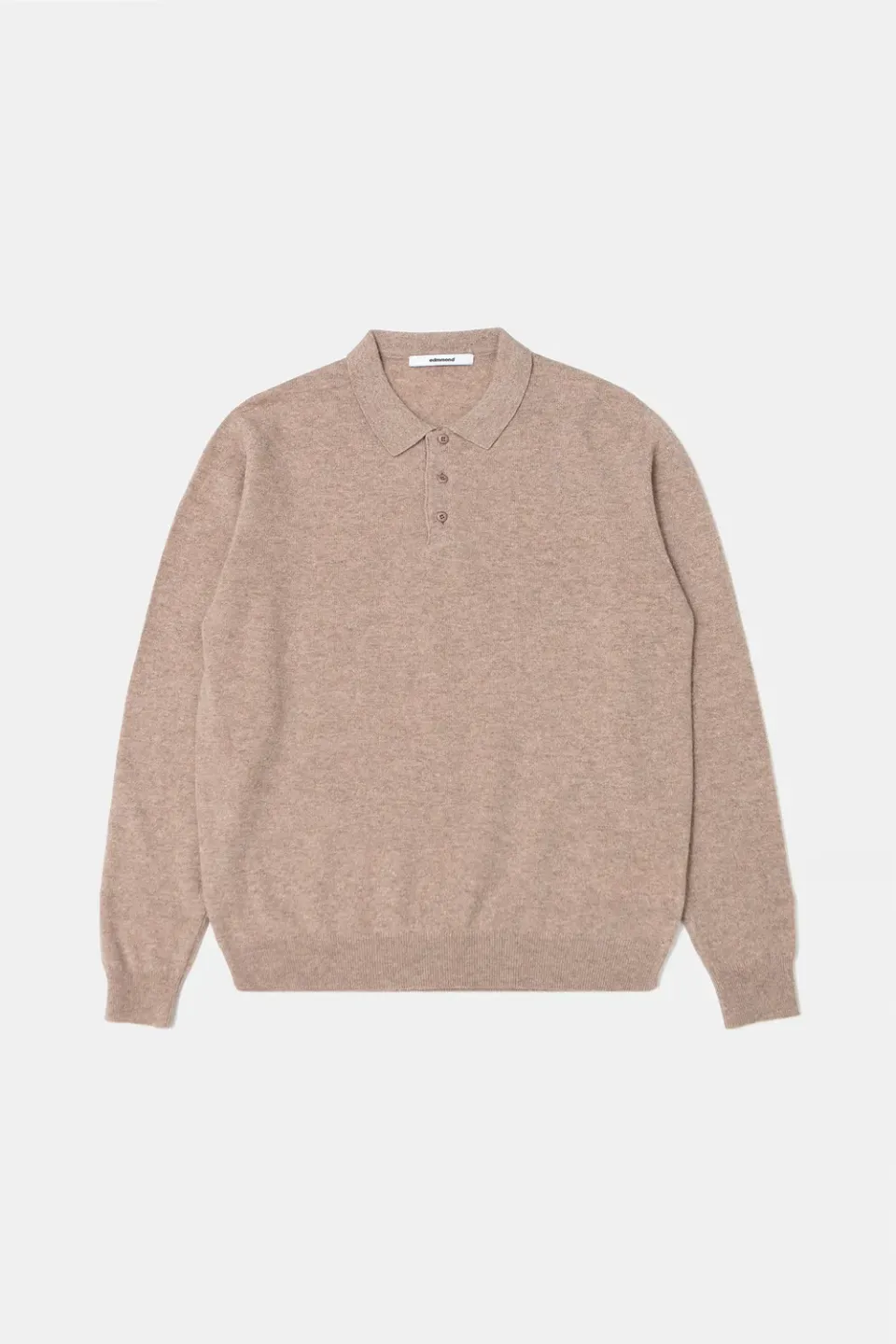 Edmmond Studios Wool Polo Plain Tan polo laine beige