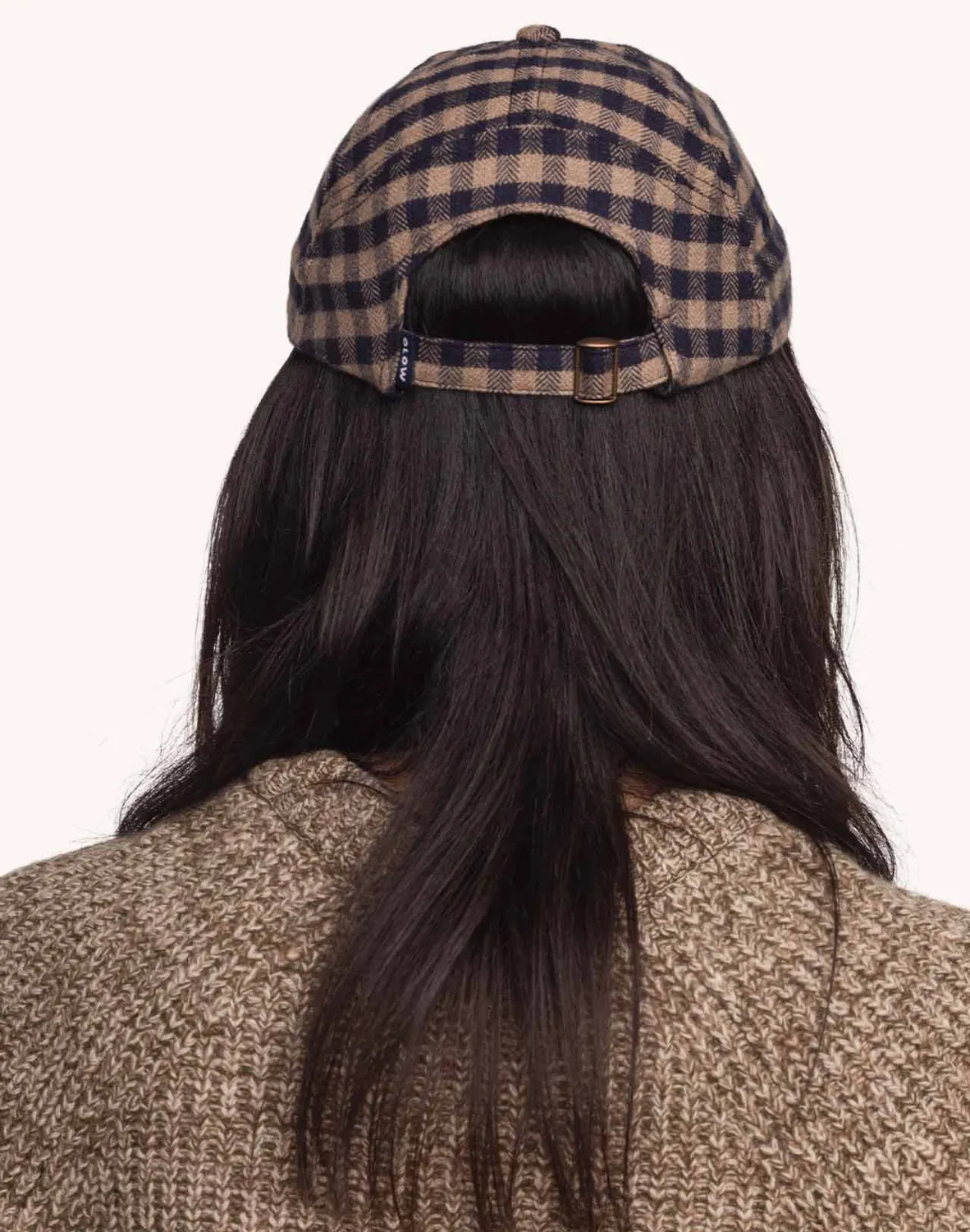 OLOW Wick casquette marron bleu carreaux