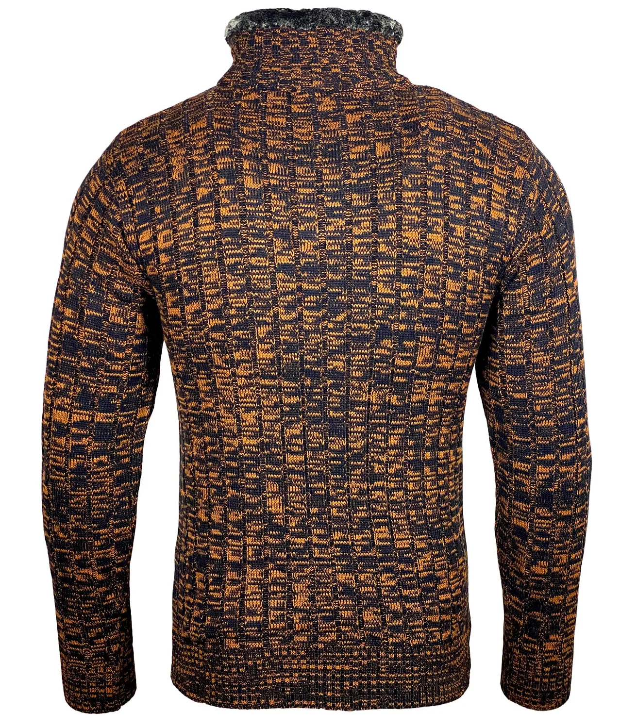 Subliminal Mode BX291 pull homme col montant noir grosse maille