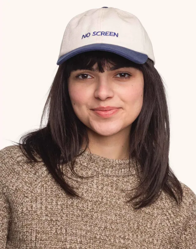 OLOW Just Sky Six Panel casquette écru bleu coton bio