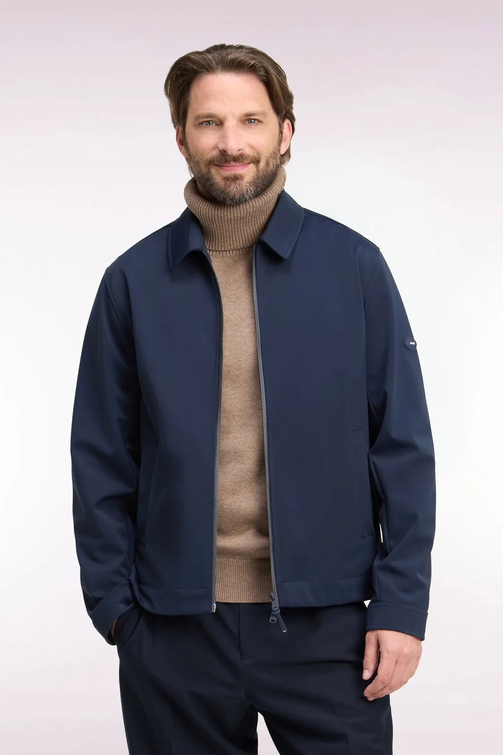 Eden Park Blouson Golf Nylon Technique Stretch Marine Léger