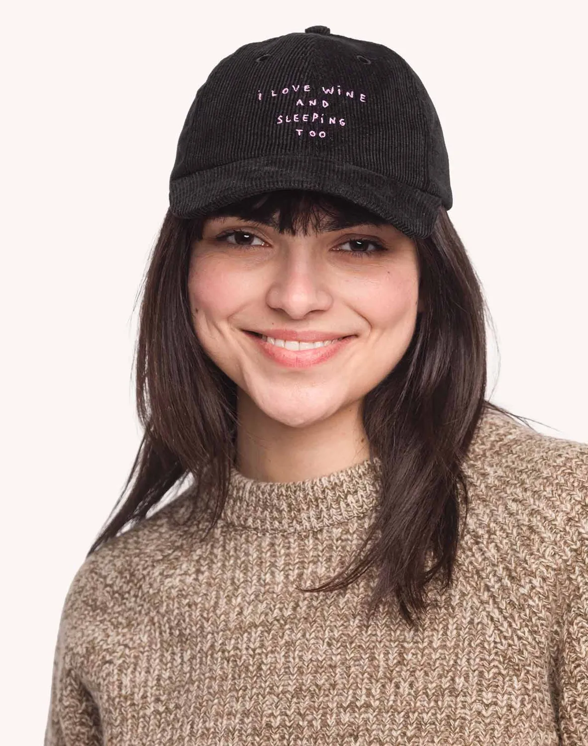 Olow Wine And Sleep casquette six panels noir velours