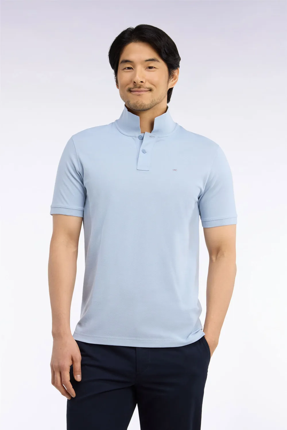Eden Park Polo coton Pima ciel coupe droite