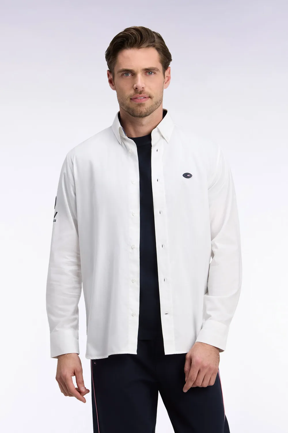 Eden Park XV de France chemise homme blanche coton coupe droite