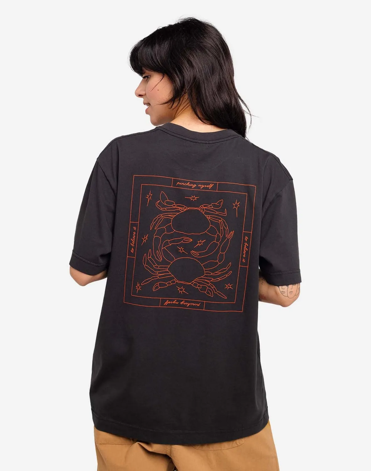 OLOW Étrille t-shirt ample noir carbone coton bio