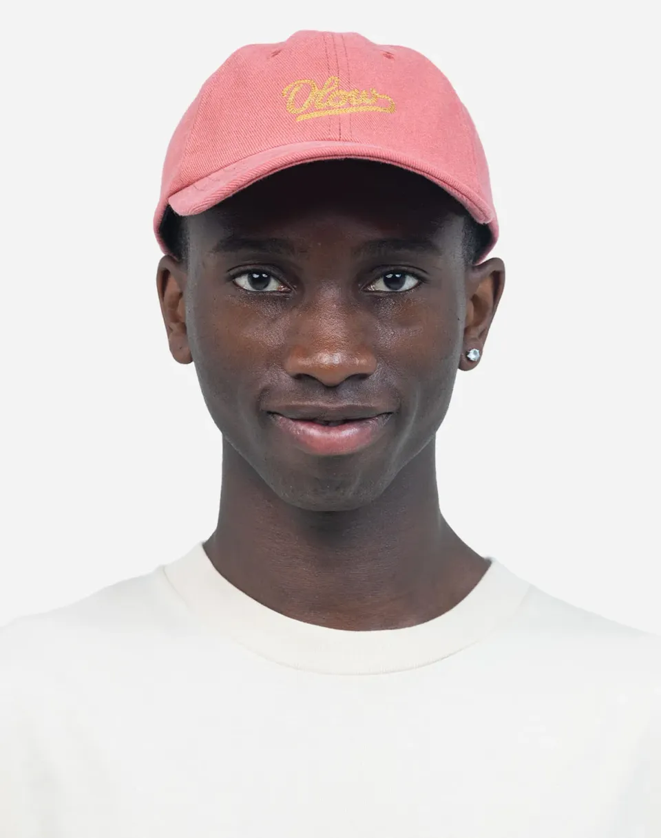 Olow Six Panel Signature casquette rose coton bio