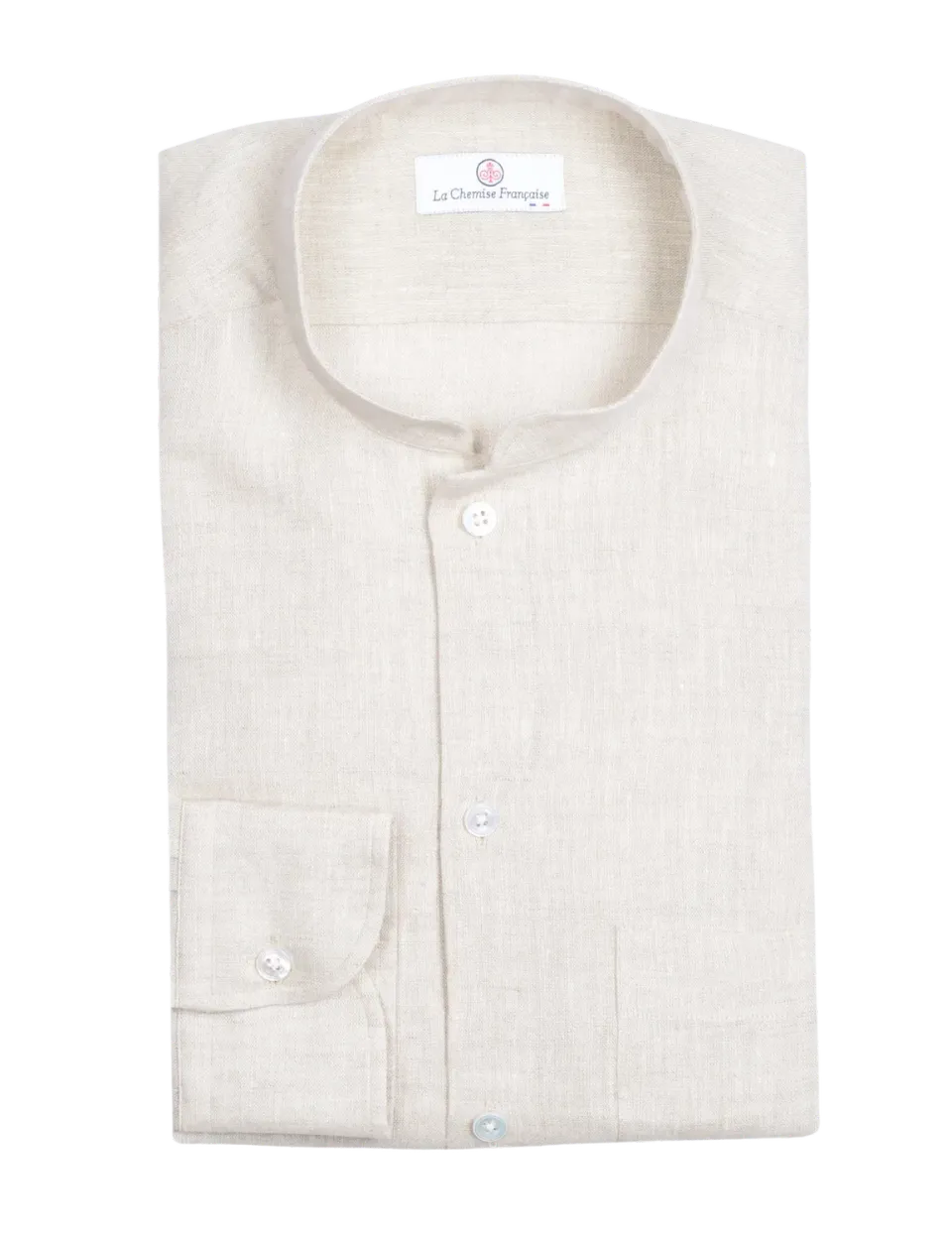 La Chemise Française Lin Normand Sable chemise lin col Mao