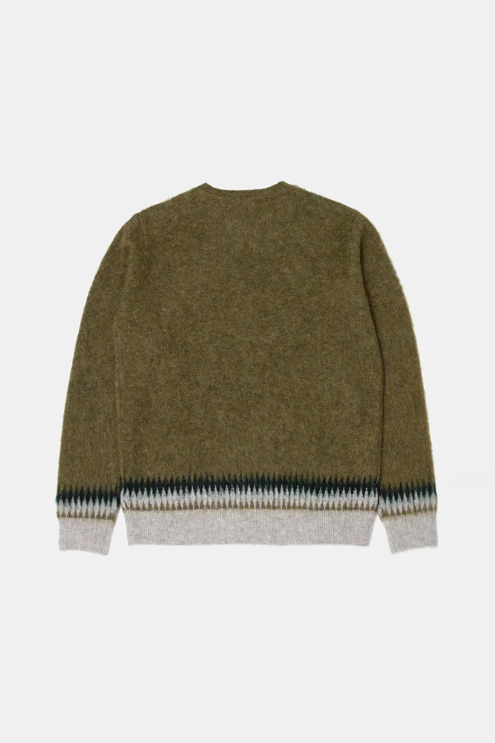 Edmmond Studios Facet Sweater pull kaki losanges brossés