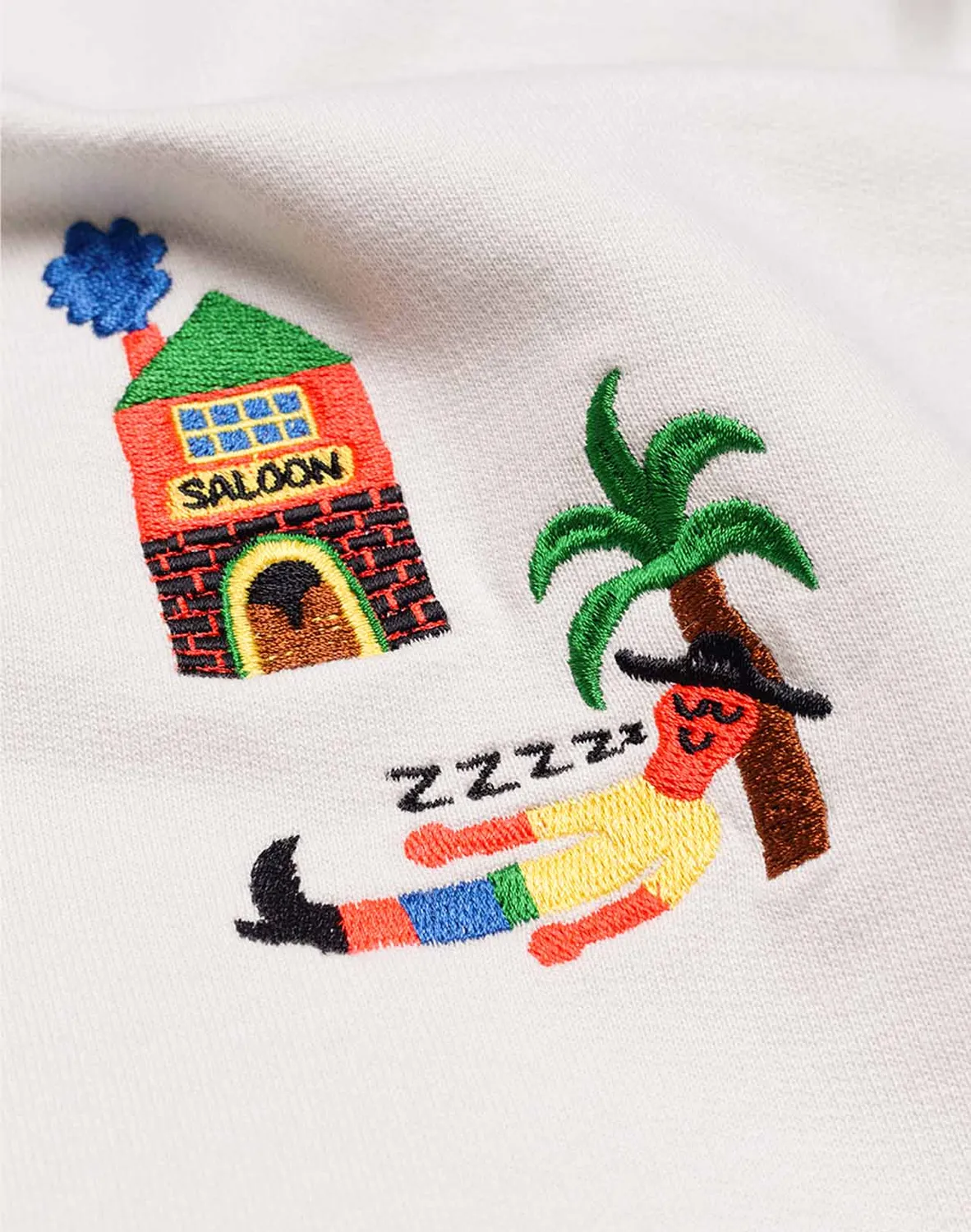 OLOW Nap sweat gris perle molleton bio brodé