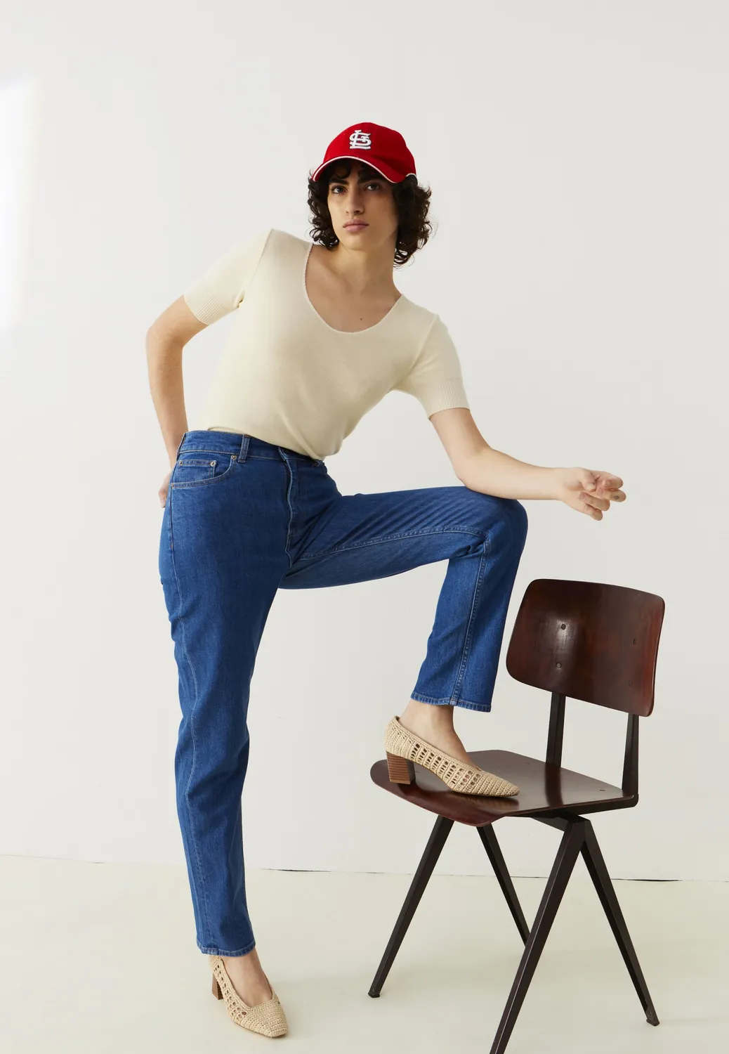 Loom Le jean droit bleu denim stretch